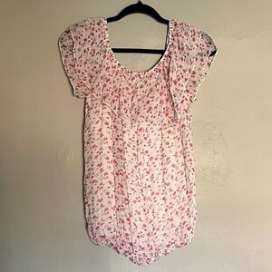 Elena Baldi Floral Chiffon Short Sleeve Top
